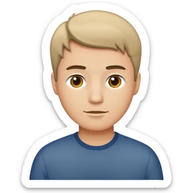 man with short hair medium tone sticker