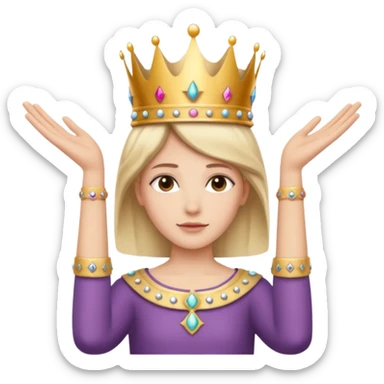 self pride with opened arms and crown on head sticker