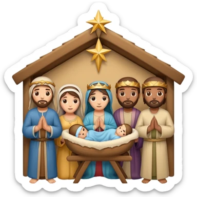jesus nativity scene sticker