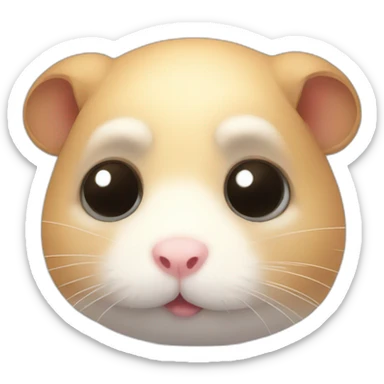 Sad hamster with big eyes  sticker