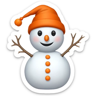 snowman with orange hat  sticker