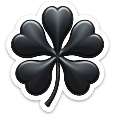 Five leaf black clover sticker
