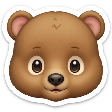 The face of a cute baby bear (thin cheeks, not much hair) sticker