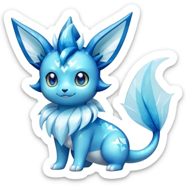 Kawaii Gorgeous Beautiful Shiny Sparkly Vaporeon-Glaceon-Pokémon full body sticker