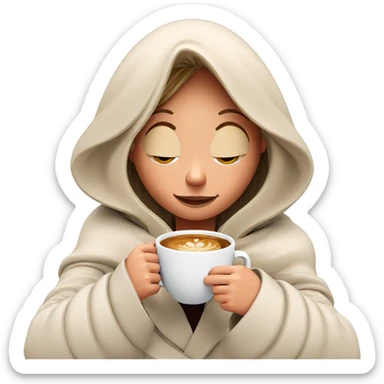 smiling girl enjoying coffee sticker