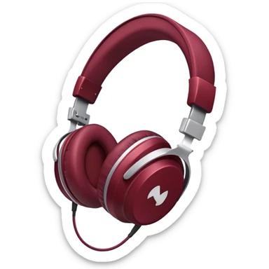 headphone burgundy sticker