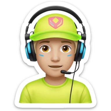 Neon Visor Gamer sticker