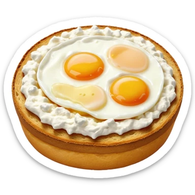 Sour bread with cottage cheese and egg on top sticker