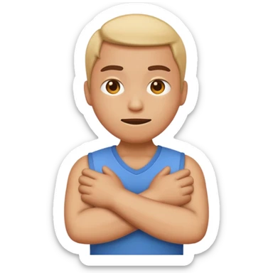a funny emoji of a person with crossed arms conveying 'nah' meaning, humorous style sticker