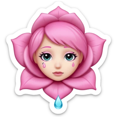 pastel emo rose with a teardrop sticker
