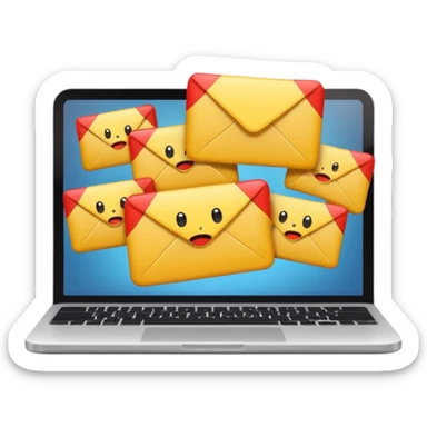 a lot of notification email to respond sticker