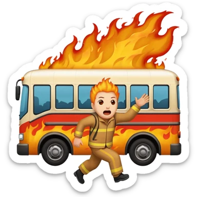 Bus running person over on fire sticker