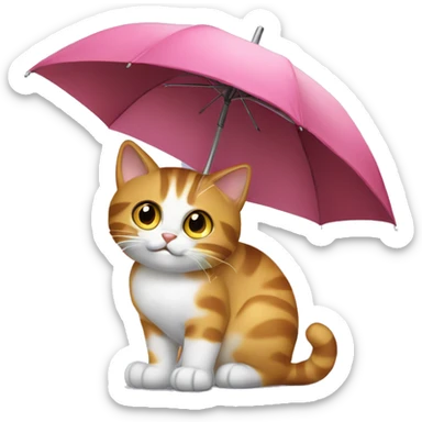 Cat with unbrella sticker