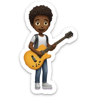 person calmly playing a rnb guitar sticker