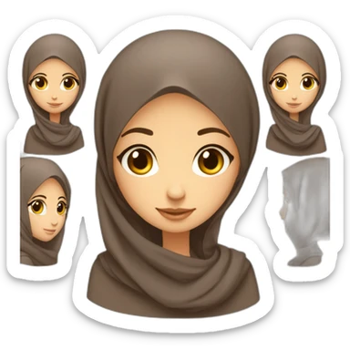 Une fille hijab et une fille cheveux marron sticker