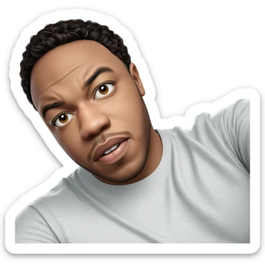 realistic portrait of brown eyed boy sticker