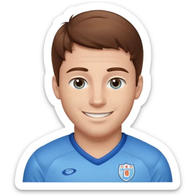  patriots player number 10 brown hair pale blue eyes sticker