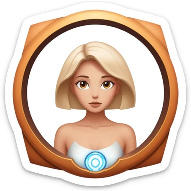 A woman with the portal in her upper body mysterious and alluring  sticker