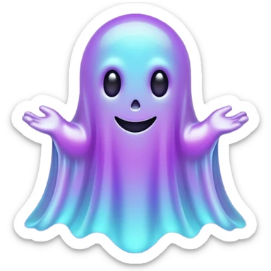 glitter purple and cian ghost glory sticker