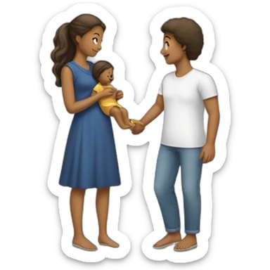Femme qui porte un enfant sticker
