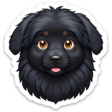 perrito negro con aureola sticker