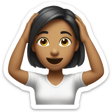 Girl bobbing head and slinging arms sticker