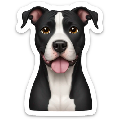 Black staffordshire pitbull  sticker