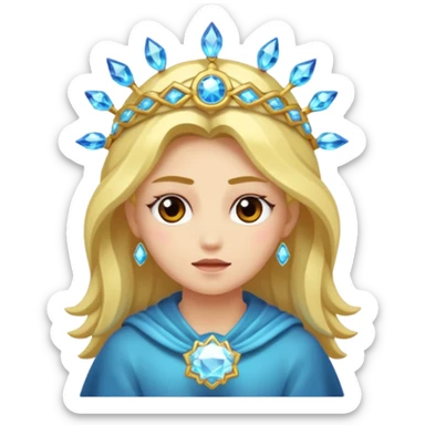 mystic character nodding with crystal halo sticker