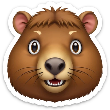 crazy capybara with wild eyes sticker