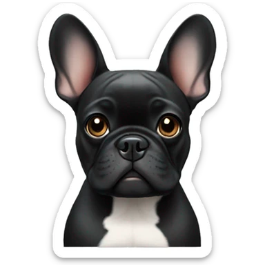 Black French bulldog sticker