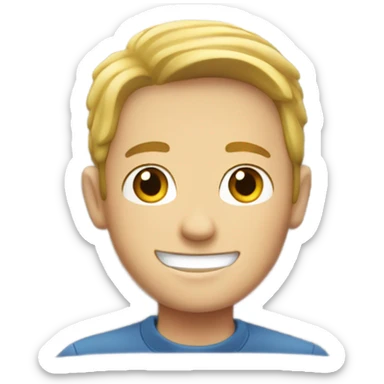 smiling white boy in car interior sticker