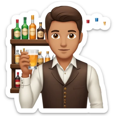 bartender, vest, handsome sticker