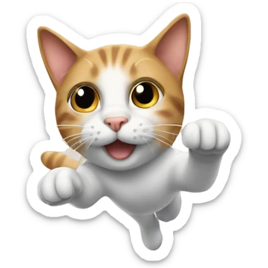 Cat flying in the sky  sticker