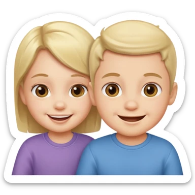 boy and girl babies sticker
