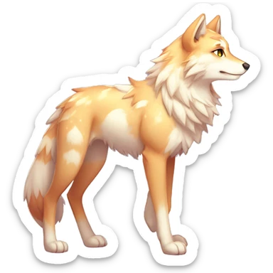 Anthro Colorful Shiny Fionbri-Falvie-sparkle-wolf-sona with shiny markings full body sticker