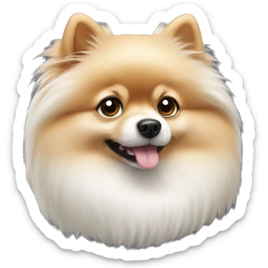 pomerian dog white sticker
