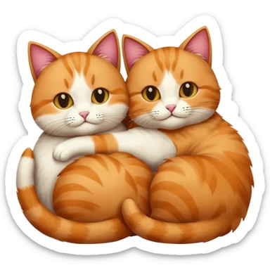 6 cats snuggling sticker