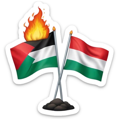 palestine flag nuking israel flag sticker