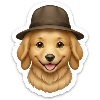 Dog wearing hat sticker
