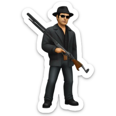 GTA III Italian Mafia man with shotgun sticker