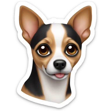Chihuahua jack russel with all brown face except nose sticker
