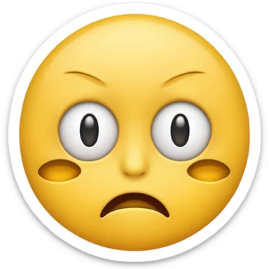 An emoji with one eye half closed of frustration sticker