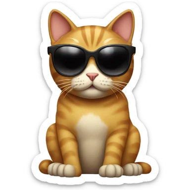 Cat with sunglasses sticker