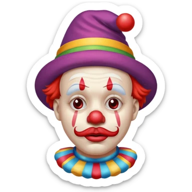 depressed clown sticker