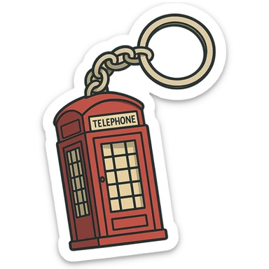 London red phone box keyring sticker
