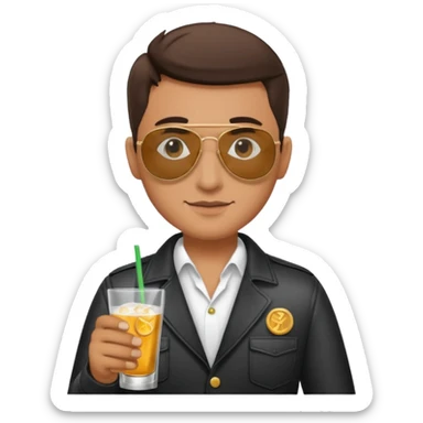 Bartender making money wearing aviators sticker