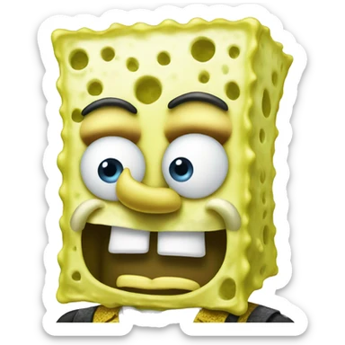 SpongeBob looking fancy sticker