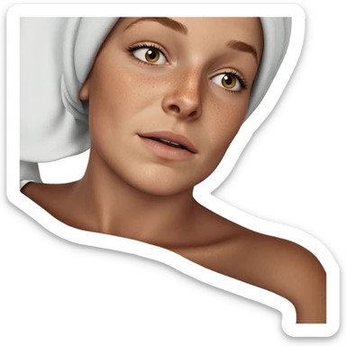 realistic portrait of freckled girl sticker