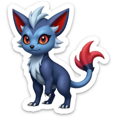 Exotic colorful cool handsome elemental exotic Zorua-Absol-Salandit-fusion (full body) sticker