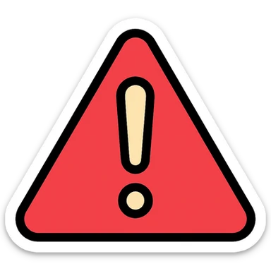 danger symbol, bold, high contrast, simple, modern icon style sticker